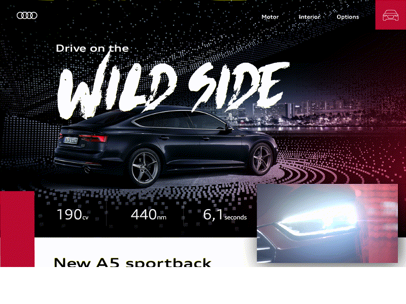 Audi A5 intro animation animation audi car design website