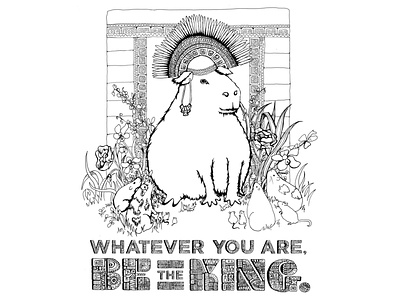 King Capybara Coloring Page coloring book coloring page coloringbook digital illustration illustration lettering lineart photoshop wacom wacom intuos