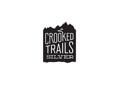 Crooked Trails Silver Logo branding illustration logo