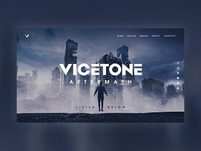 Vicetone Website Redesign Concept aftermath artist brand concept house music music redesign vicetone web design website