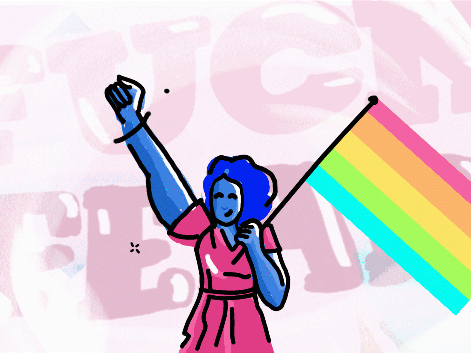 Happy pride fight illustration lesbian lgbt love loveislove power pride pride month pride2020 trans translivesmatter womanpower