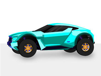 Off Road Vector Vehicle. car debut designer explorer future futuristic illustration mountain off road retro retrowave tires