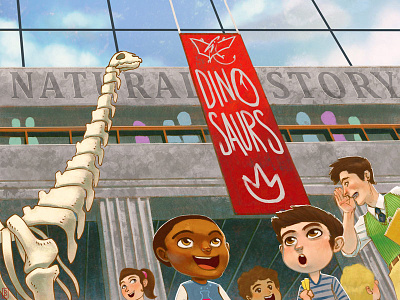 Bones children dinosaur illustration kids museum