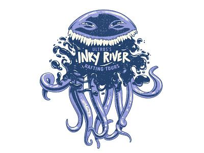 Inky River Rafting design final fantasy octopus rpg shirt design ultros vector video game