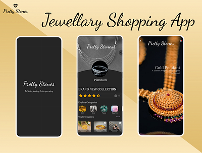 Pretty Stones. A Jewellary Shopping App. app design graphic design logo typography ui ux