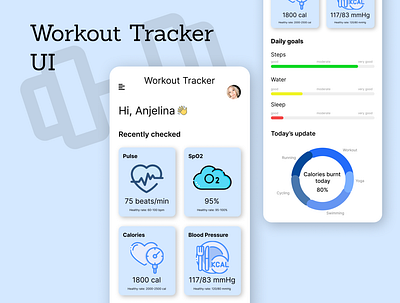 Workout Tracker UI app community design designer figma productdesigning typography ui ux