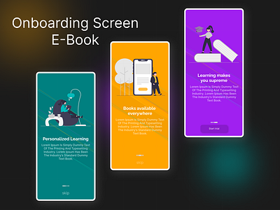 Onboarding Screen E-book UI