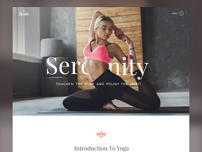 Elysian design fitness health meditation page photoshop sketch typography web website yoga