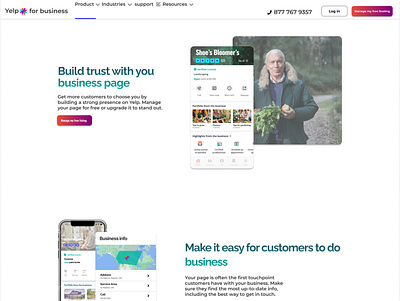 Yelp for business figma purpleorange ui web design