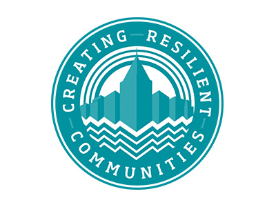 Creating Resilient Communities logo city community icon logo