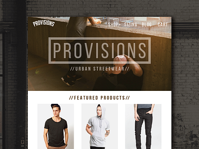 Provisions Website clothing coding next design streetwear web web design