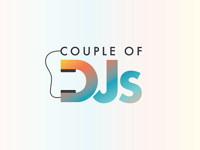 Couple of DJs brand design logo mark