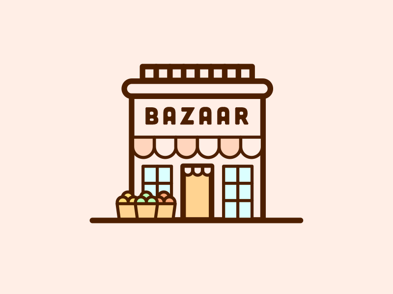 Bazaar Icon animation bazaar icon market motion graphics vector
