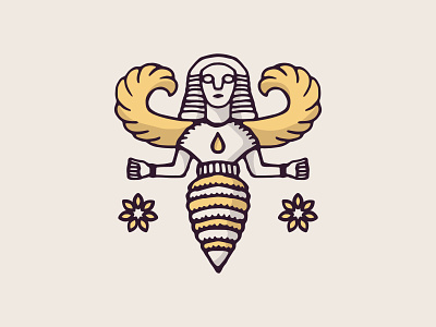 Apitherapy Logo apitherapy bee goddess greek honey logo priestess wings