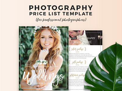 Price List Wedding Photography Marketing Template