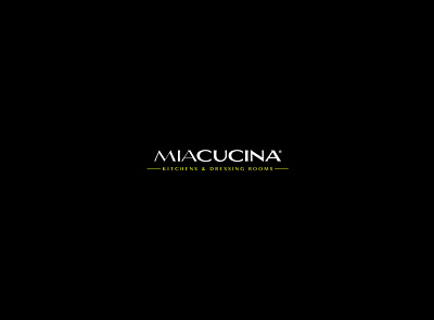 Mia Cucina black branding design dressing room elegant green kitchen logo simple stylish