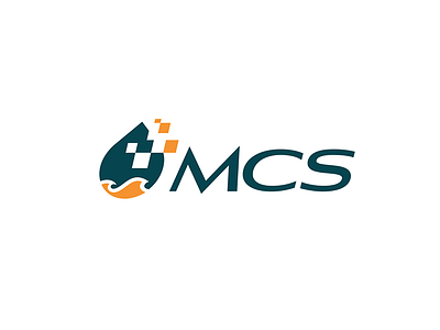 MCS documents elegant logo oil orange paper petrol sea services simple stylish waves
