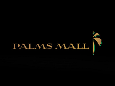 Palms Mall black commercial elegant gold green logo mall palm qatar simple stylish