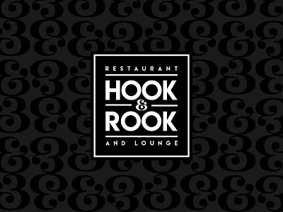 Hook & Rook black cafe design elegant logo lounge restaurant simple stylish typography