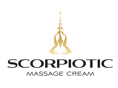 Scorpiotic arrow black branding cream elegant gold logo massage simple sorpion stylish typography up vector