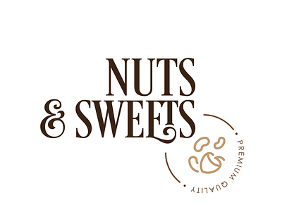 Nuts & Sweets branding brown elegant gold logo nut premium quality simple stylish sweet typography vector