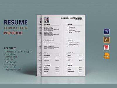 Professional Resume Template ai clean curriculum cv eps modern pdf professional psd resume template vitae