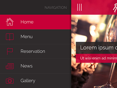 Restaurant app – Menu open
