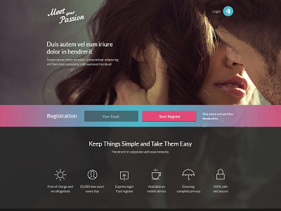 MYP dating social – landing page 2 background dating home icons landign login register