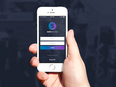 ShowMaster iphone app app background form gradient iphone login logo texture