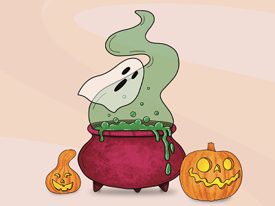 Witch's cauldron animation bringing child illustration ghost graphic design halloween illustration magazine illustration procreate pumpkin witchs cauldron