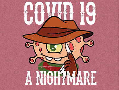 CORONA 02 corona covid19 design freddy krueger illustration logo nightmare