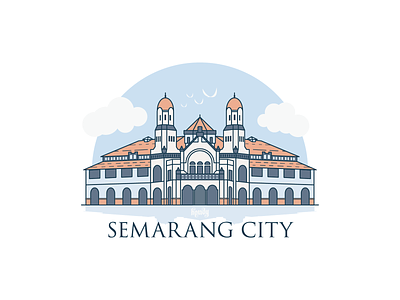 1000door or Lawangsewu Semarang Landmark 01 architecture attraction building buildings central christianity church city famous java indonesia land mark landmark lawang sewu lawangsewu old semarang sky tourism towers travel