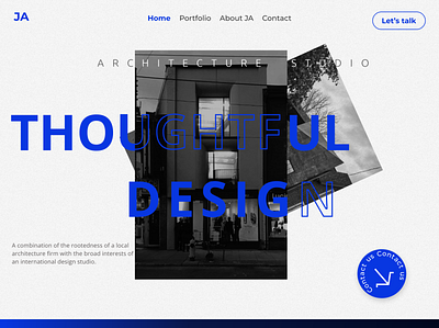 Architecture studio - Hero page architecture design design studio ui ux webdesign