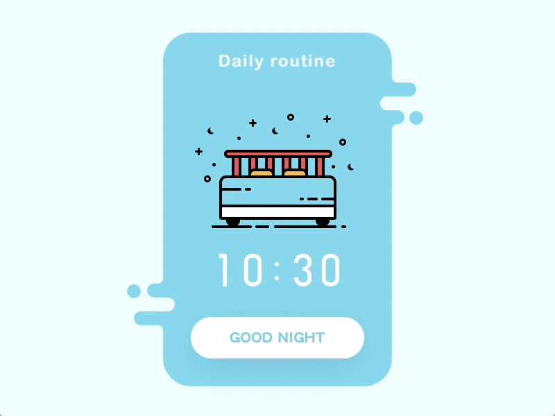 Daily Routine clock sleep ui