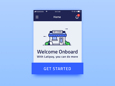Onboard welcome page app ui ux