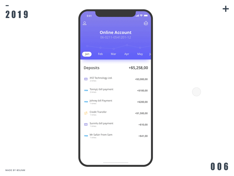 Transaction APP animation app ui ux