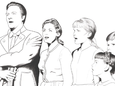 The Von Trapp Family Singers illustration poster