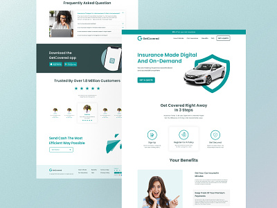 GetCovered Website UI Design car insurance design home page insurance insurance home page insurance website interface landing page landingpage ui ui ui design ui ux web web design web ui website website ui website ui design