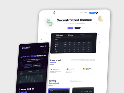Algofi branding design mobile prototype typography ui ux web