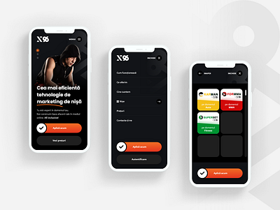 Two-tier Mobile Menu adobe xd app screen clean design dark design dark mode design iphone mobile mobile app mobile design mobile menu mockup design web design