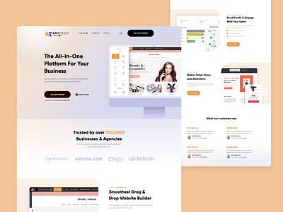 Web Builder Homepage adobe xd branding builder clean design design gradients illustration landing page logo minimalist design romania ui uiux web builder web design website website builderm