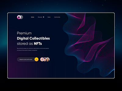 NFT Landing Page abstract abstract design adobe xd blockchain crypto cryptocurrency dark design design hero section landing page marketplace nft nft design nft marketplace nft platform web design