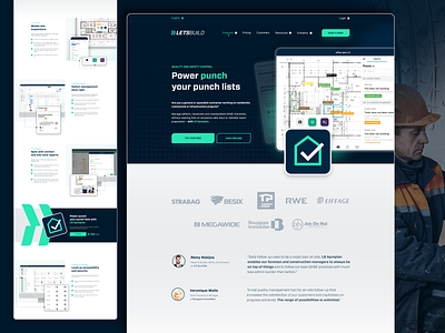 Construction SaaS Product Page adobe xd clean design construction design landing page product saas software web design website