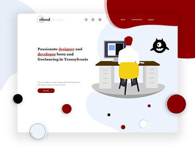 Portfolio Sneak Peek clean colorful design design front end back end designer developer freelancer illustration portfolio red redesign romania ui ux vampire web website white