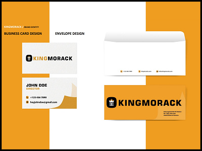 Kingmorack Brand Stationery brand design brand identity branding branding concept businesscard design designer envelope design logo stationery stationery design white yellow