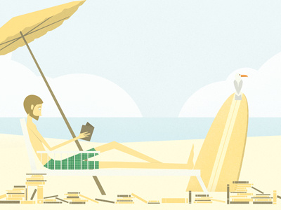 Book 2 beach book editorial illustration seagull vector