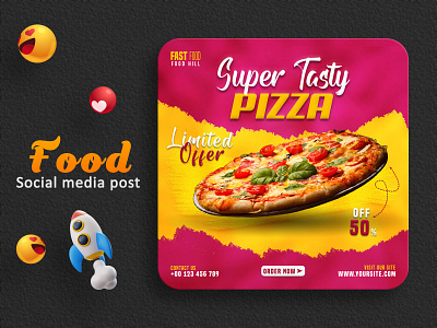 Super Testy Pizza Social media post burger banner