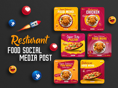 Restaurant Food Social media post burger banner fast food post food template pizza flyer restaurant template social media banner