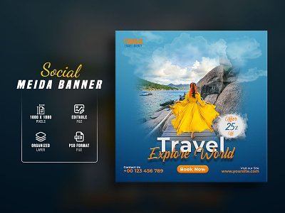 Travel tour Instagram social media post ads post adventure travel discount template holiday banner holiday jouney holiday vacation hotel promotion social media post tourism sale tours and travel travel instagram travel sale
