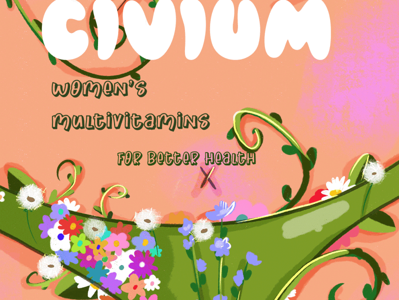 Civium Women's multivitamins project 2d body branding digital illustration female body feminism health care illustration packaging vitamins woman